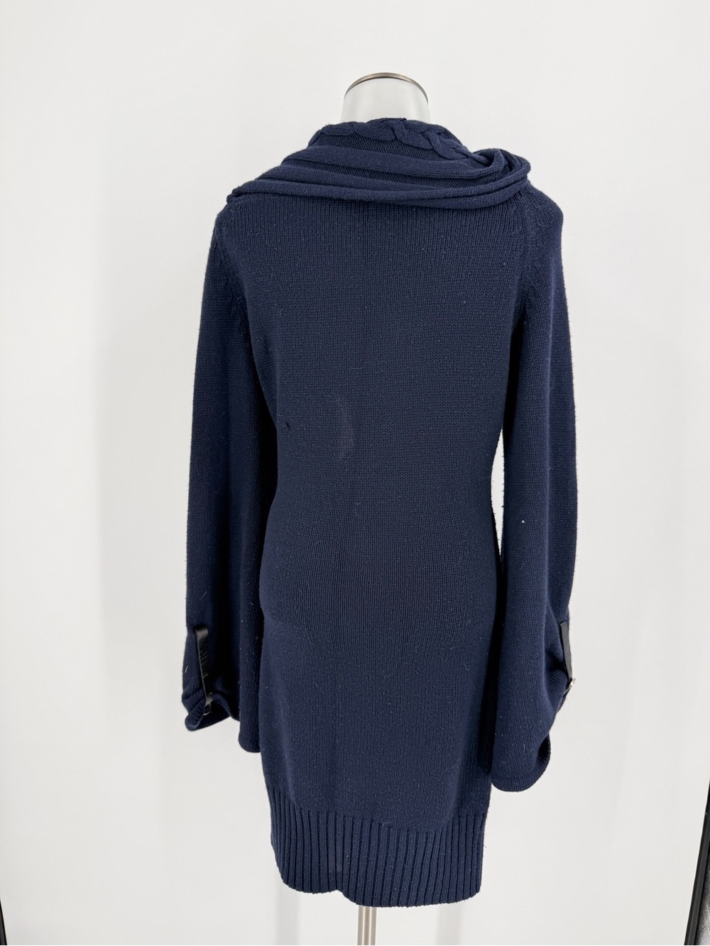 Classic Navy Cowl Neck Sweater Dress - Picture 4 of 7